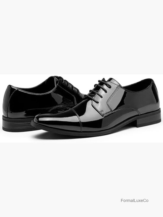Mens Patent Leather Cap Toe Oxford Dress Shoes Wedding Business Tuxedo main image 5